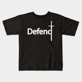 Defend defending one word typography design Kids T-Shirt